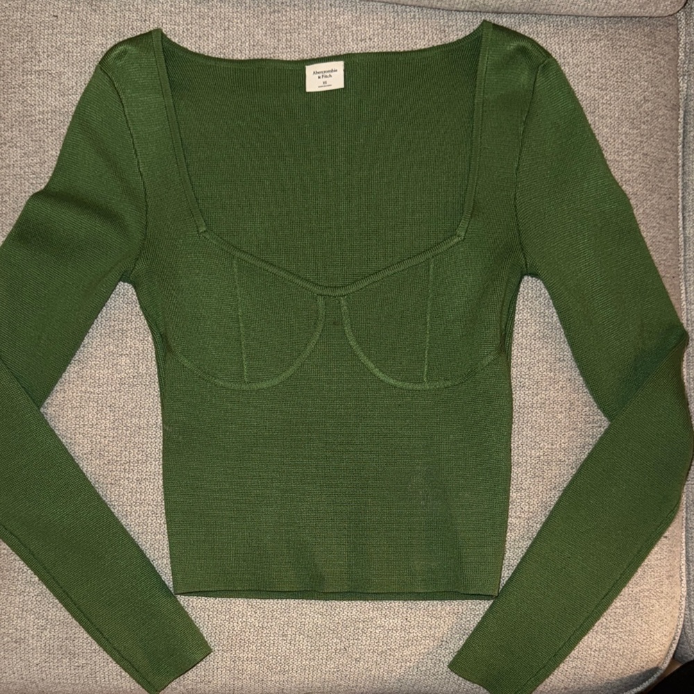 Abercrombie & Fitch Forest Green Long Sleeve Top